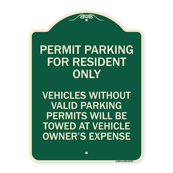 Parking Permit Permit Parking for Residents Only Vehicles Without Valid Parking Permi, G-1824-23399